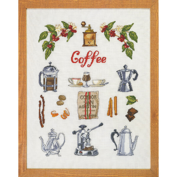 Permin counted cross stitch kit "Coffee time ", 40x52cm, DIY