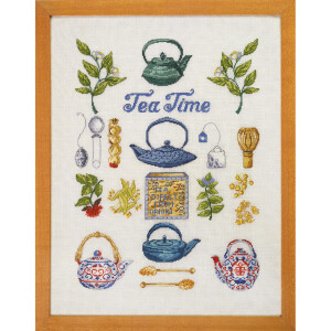Kit punto croce Permin "Tea time", 40x52cm