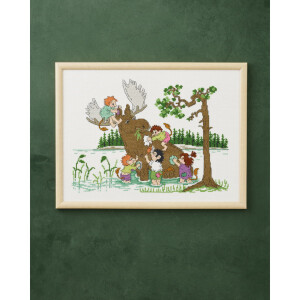 Permin counted cross stitch kit "Moose wash ",...