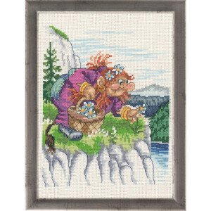 Permin counted cross stitch kit "Troll mother...