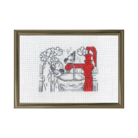 Permin counted cross stitch kit "Water post", 13x18cm, DIY