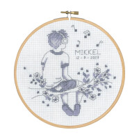 Permin counted cross stitch kit with hoop "Mikkel", Diam. 18cm, DIY
