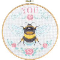 Permin counted cross stitch kit with hoop "Be You tiful ", Diam. 20cm, DIY