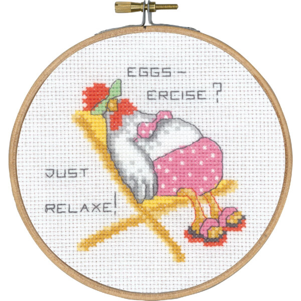 Permin counted cross stitch kit with hoop "Eggs-erase ", Diam. 13cm, DIY
