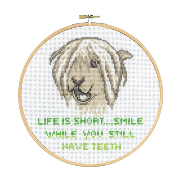 Permin counted cross stitch kit with hoop "Life is short ", Diam. 20cm, DIY