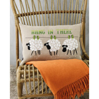 Permin counted cross stitch kit cushion front "Hang in there ", 58x40cm, DIY