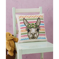 Permin counted cross stitch kit cushion front "Alpaka", 30x30cm, DIY