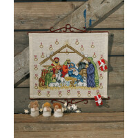 Набор для вышивки крестом Permin Адвент-календарь "Младенец Иисус", 45х38см