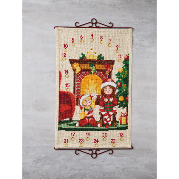 Permin counted cross stitch kit Advent Calendar "Children ", 40x62cm, DIY