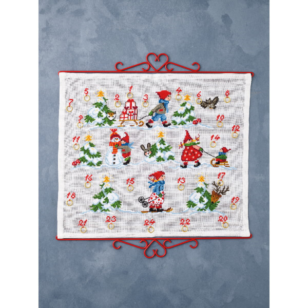 Permin counted cross stitch kit Advent Calendar "Pixie children ", 55x47cm, DIY