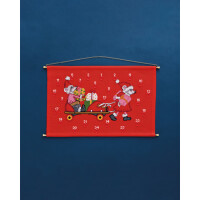Набор для вышивки крестом Permin Адвент-календарь "Мышка на роликах", 46х30см