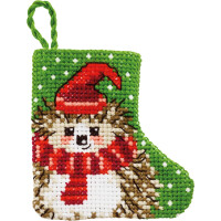 Permin counted cross stitch kit stocking mini "Hedgehog ", 7x7cm, DIY