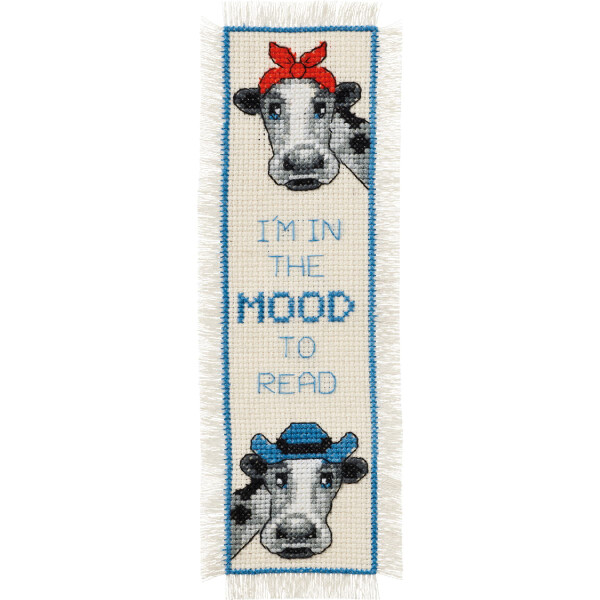 Permin counted cross stitch kit bookmark "The mood to reed", 7x22cm, DIY