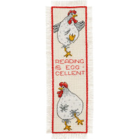 Permin counted cross stitch kit bookmark "Reading", 7x22cm, DIY