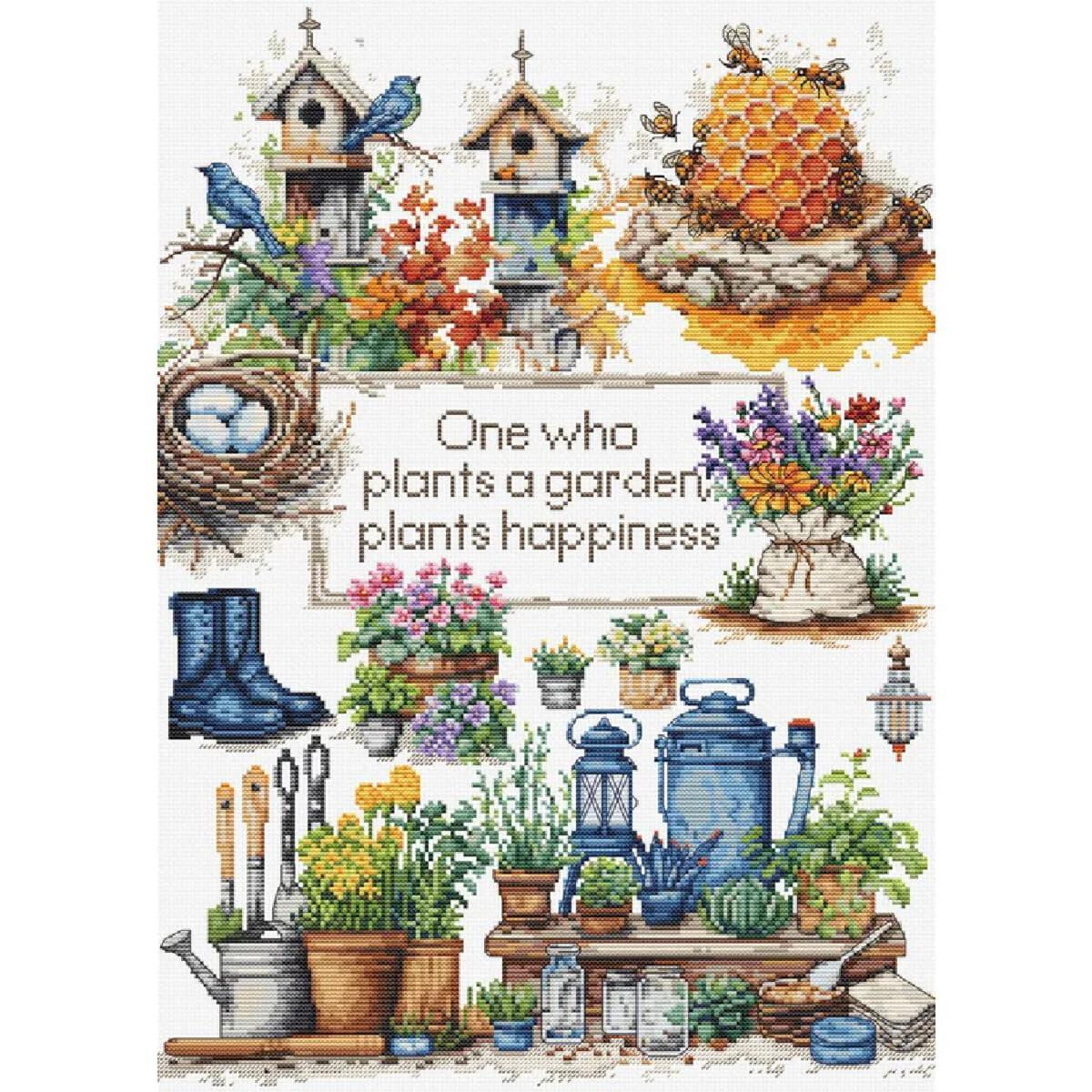 Luca-S counted cross stitch kit "Garden...
