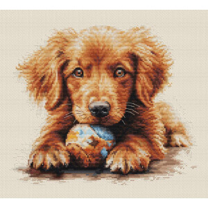 Luca-S counted cross stitch kit "The Play Time", 22x19cm, DIY