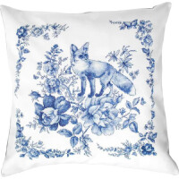 Luca-S counted cross stitch cushion kit "Fox Blue", 50x50cm, DIY