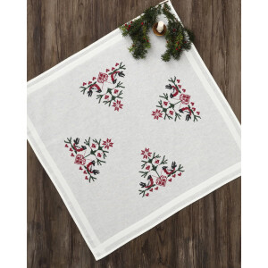 Permin tablecloth stamped cross stitch kit "Birds...