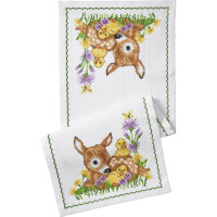 Permin teltafelloper borduurpakket "Deer & Ducks", 24x60cm