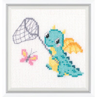 RTO counted cross stitch kit "Fly, Butterfly!", 9x7,5cm, DIY