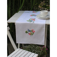 Table runner with embroidery field in Aida for cross stitch, 40x100cm, 7545, different colors