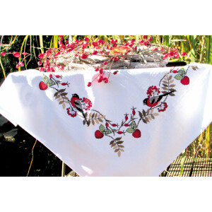 Tablecloth with embroidery field in Aida for cross...