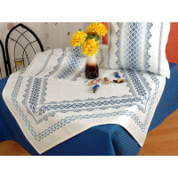 Tablecloth with embroidery field in huckaback, 80x80cm, 7521, different colors