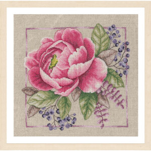 Lanarte counted cross stitch kit "Home and Garden, Blooming rouge", 33x33cm, DIY