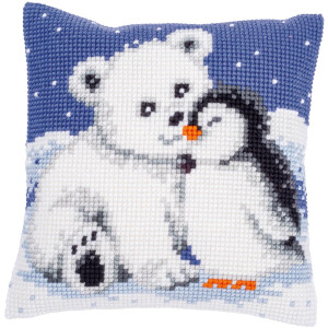 Vervaco stamped cross stitch kit cushion "Polar bear...
