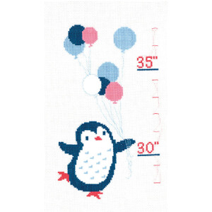 Набор для вышивки крестом Vervaco# "Привет, пингвин", 18х70см