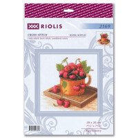 Riolis counted cross stitch kit "Ripe Cherry", 20x20cm, DIY