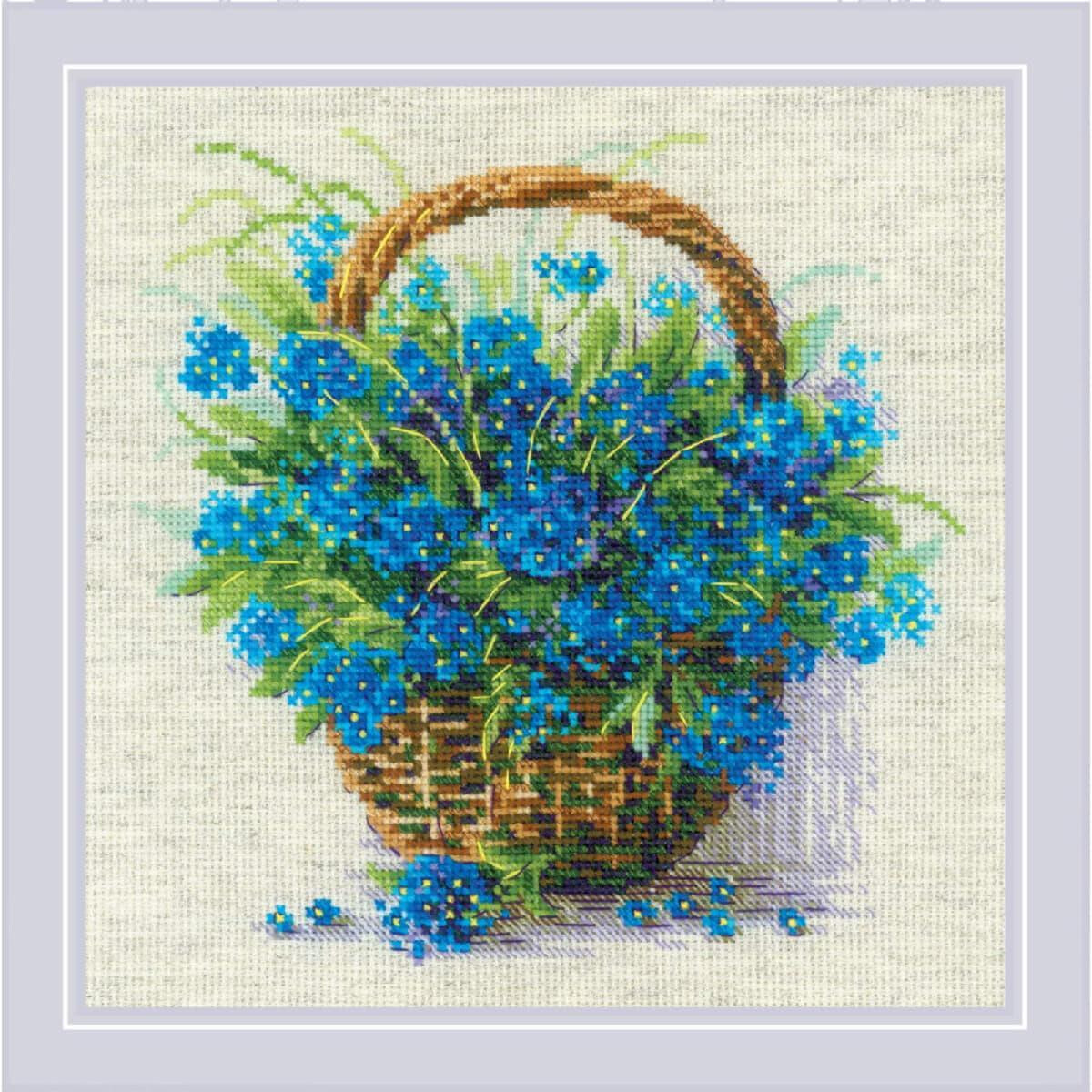 Riolis counted cross stitch kit "Forget Me Nots in a...