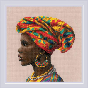 Riolis Kreuzstich Stickpackung "Erstaunliche Frauen. Afrika", Zählmuster, 30x30cm