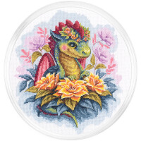 RTO counted cross stitch kit "Guardian of the golden flowers", 20x23cm, DIY