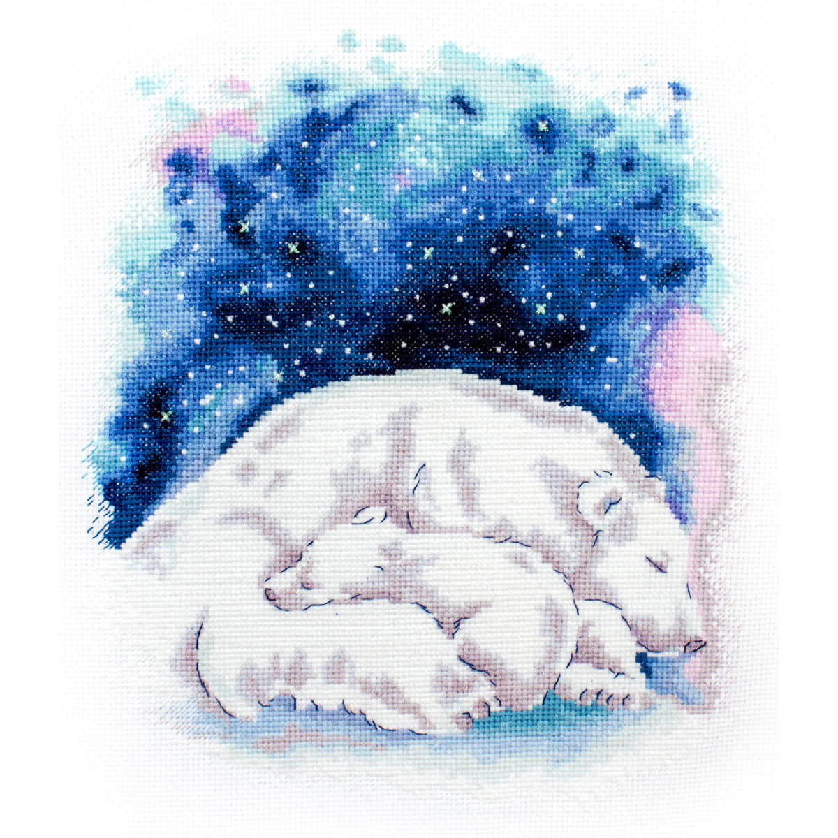 A Letistitch embroidery pack featuring a large polar bear...