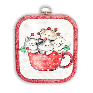 Letistitch counted cross stitch kit with hoop "Meowy...