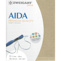 AIDA Zweigart Precute 18 ct. Fein-Aida 3793 color 309 beige, fabric for cross stitch 48x53cm
