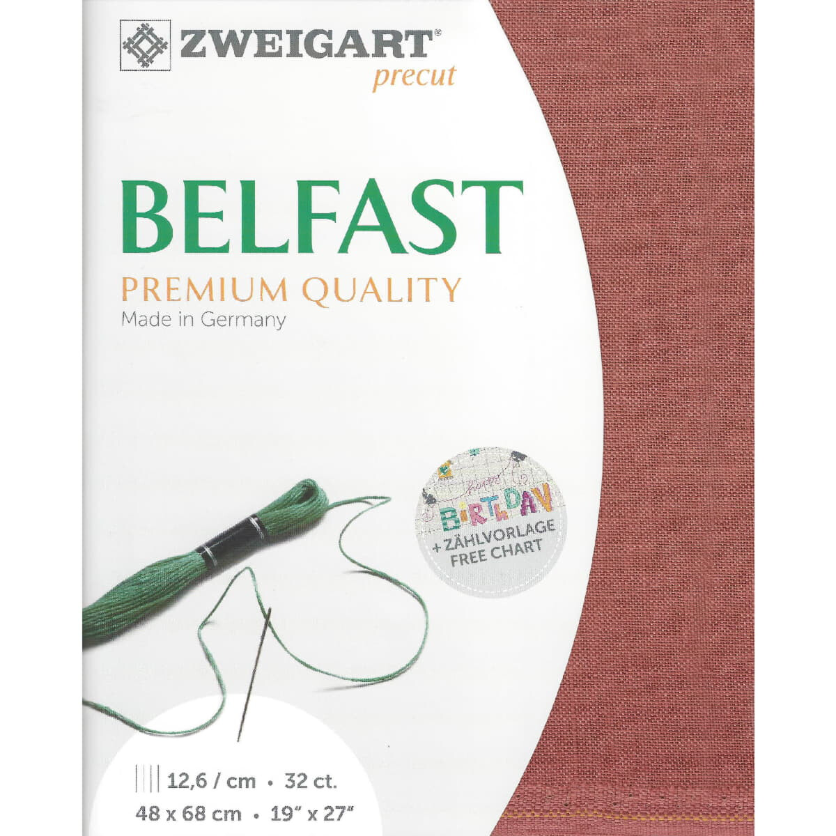 Tela Evenweave Belfast Zweigart Precute 32 ct. 3609 100%...