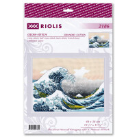 Riolis Kreuzstich Stickpackung "Die große Welle vor Kanagawa nach K. Hokusai", Zählmuster, 40x30cm