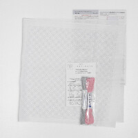 Kit de puntadas Hitomezashi Sashiko estampado por Olympus "Hana Fukin Plaid", 34x34cm, Original de Japón