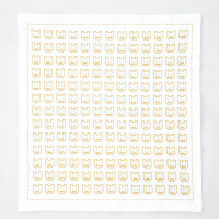Olympus stamped Hitomezashi Sashiko stitch kit "Hana Fukin Bears", 34x34cm, Original from Japan