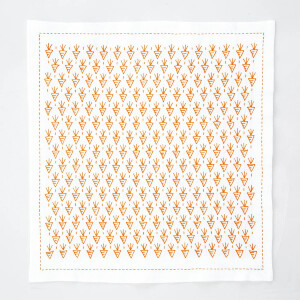 Olympus stamped Hitomezashi Sashiko stitch kit "Hana Fukin Vegitables", 34x34cm, Original from Japan