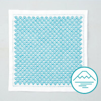 Olympus stamped Hitomezashi Sashiko stitch kit "Hana Fukin Mt. Fuji", 34x34cm, Original from Japan