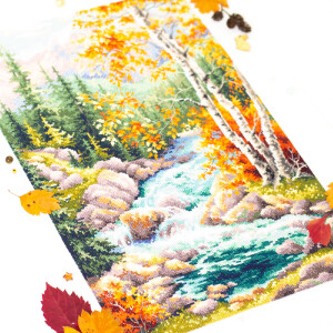 Kit punto croce Magic Needle Zweigart Edition "Mountain Creek", 27x40 cm