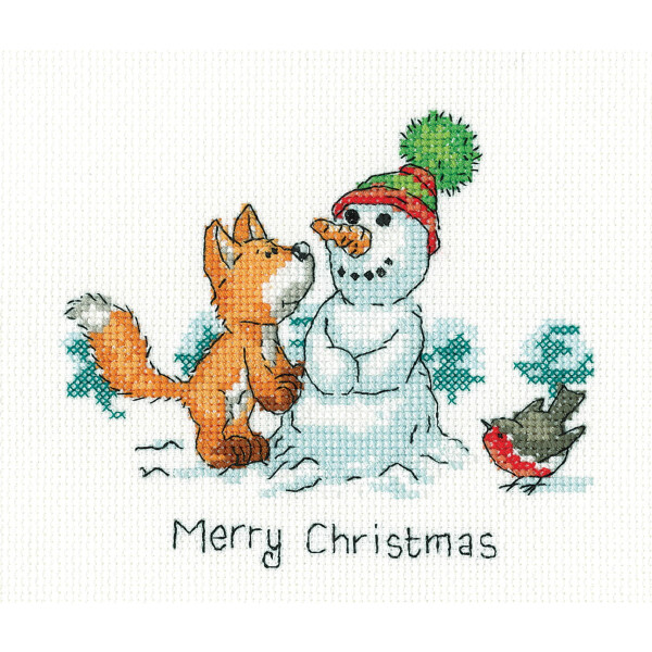 Heritage counted cross stitch kit Aida "Merry Christmas", PUMC1735, 13,5x11,5cm, DIY