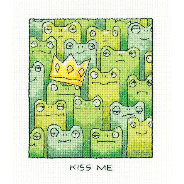 Heritage counted cross stitch kit Aida "Kiss Me", SHKM1697, 9,5x11,5cm, DIY