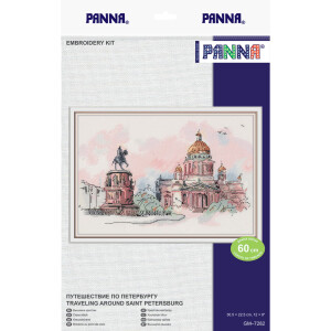 Panna counted cross stitch kit "Traveling Around Saint Petersburg", 30,5x22,5cm, DIY
