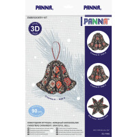 Panna counted cross stitch kit "Christmas ornament. Graceful Bell 3D Design", 8,5x10,5cm, DIY