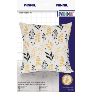 Panna counted cross stitch cushion kit "Floral Pattern", 42x42cm, DIY