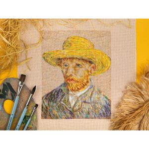 Panna Kreuzstich Stickpackung "Goldene Serie. Selbstportrait mit Strohhut. Vincent van Gogh", Zählmuster, 21,5x27cm